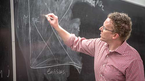 Professor drawing graph